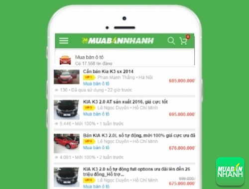 Giá các phiên bản xe Kia K3 trên mạng xã hội MuaBanNhanh